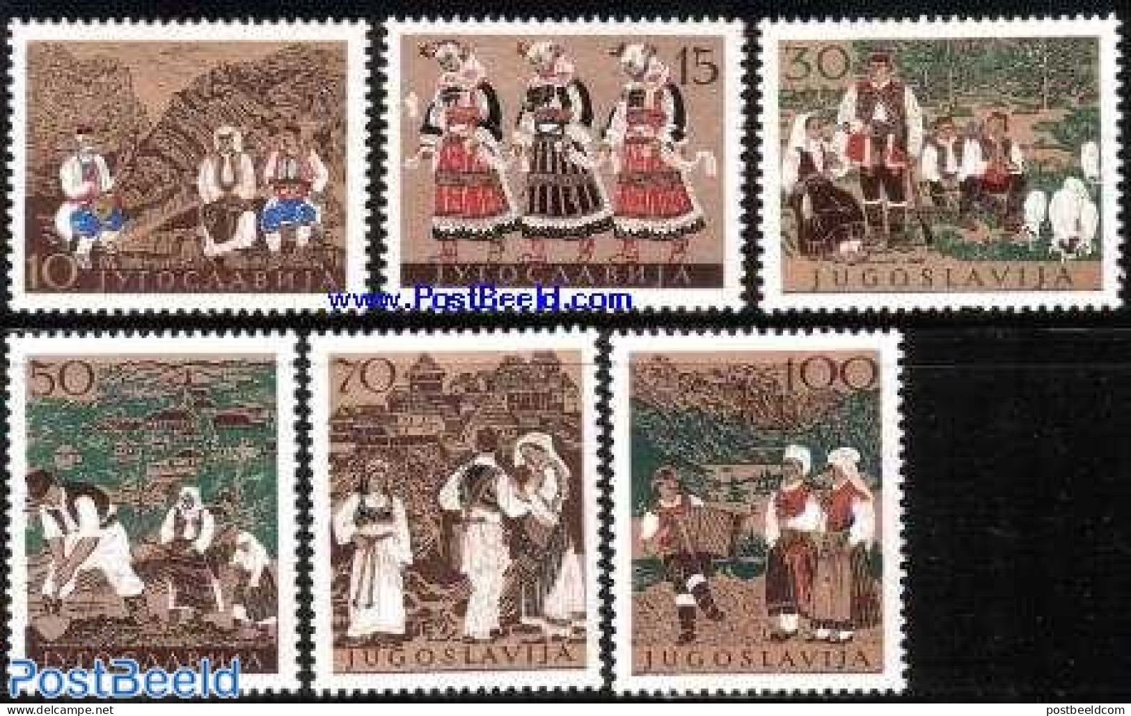 Yugoslavia 1957 Costumes 6v, Mint NH, Various - Costumes - Unused Stamps