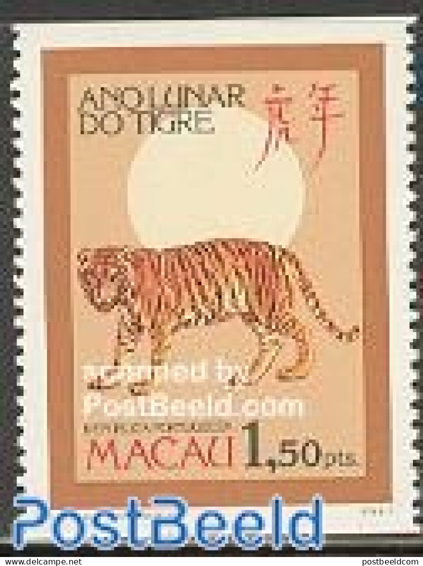 Macao 1986 Year Of The Tiger 1v Coil, Mint NH, Nature - Various - Animals (others & Mixed) - Cat Family - New Year - Unused Stamps