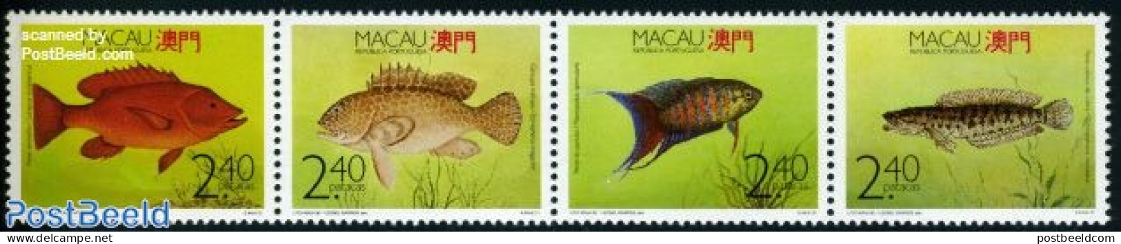 Macao 1990 Fish 4v [:::] Or [+], Mint NH, Nature - Fish - Unused Stamps