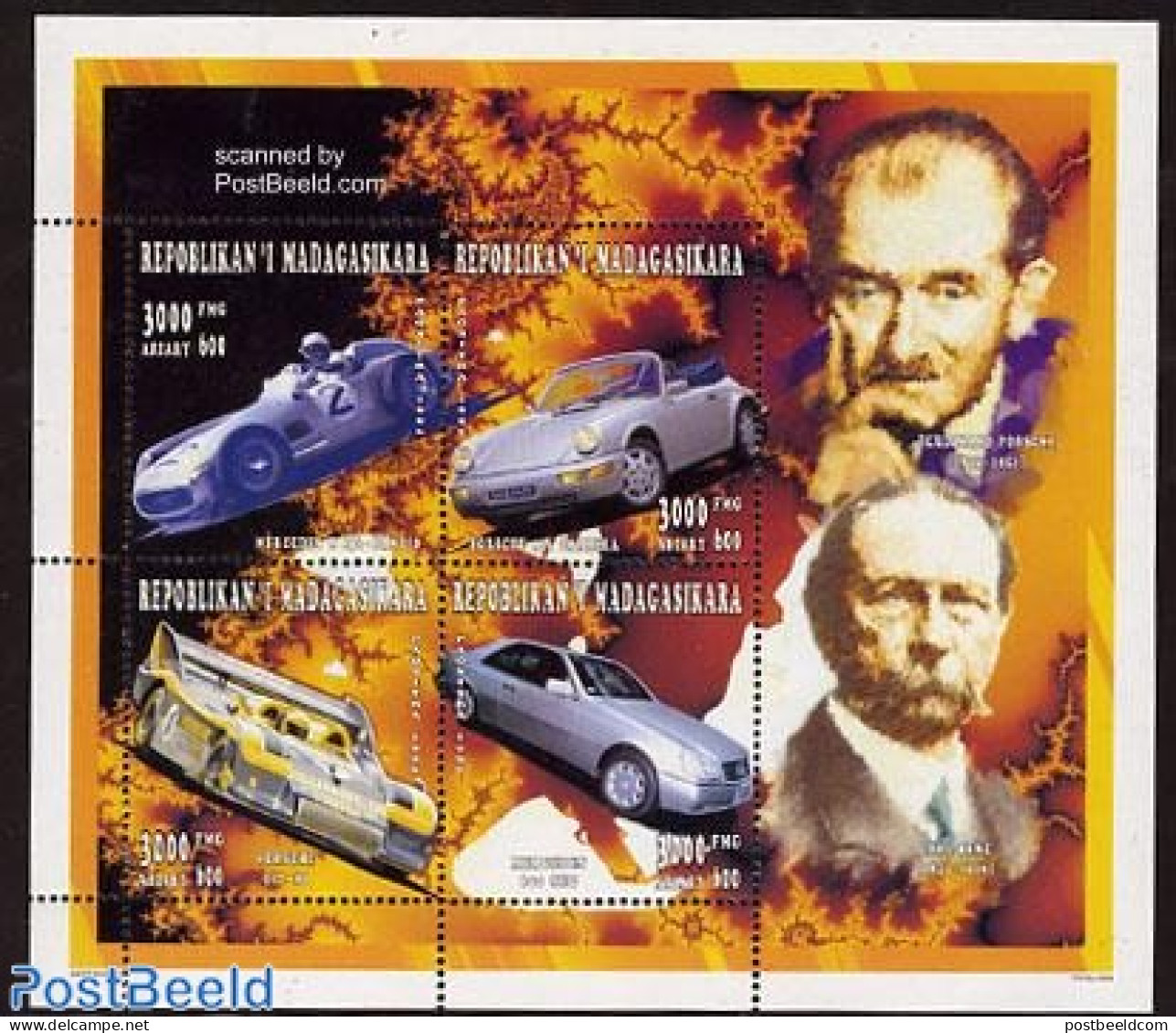 Madagascar 1996 Automobiles 4v M/s, Mint NH, Transport - Automobiles - Automobili