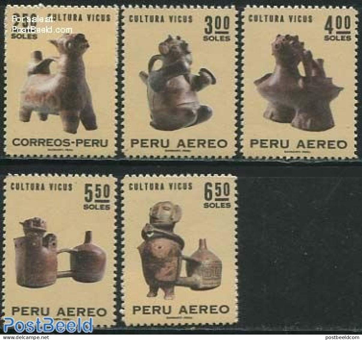 Peru 1970 Culture 5v, Mint NH, Art - Art & Antique Objects - Sculpture - Beeldhouwkunst