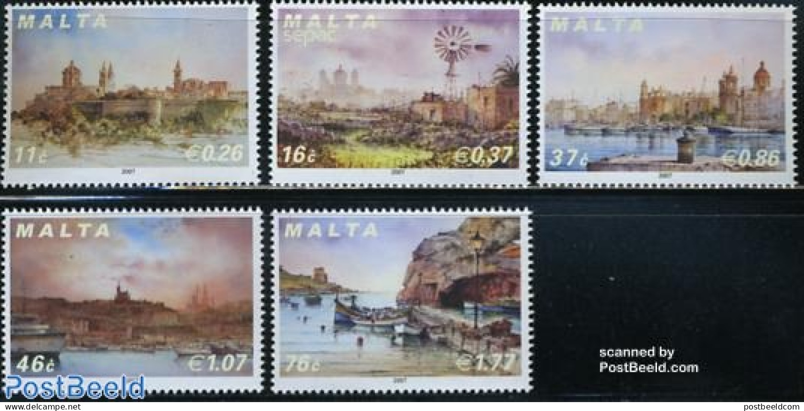 Malta 2007 Views 5v (1v SEPAC), Mint NH, History - Transport - Various - Europa Hang-on Issues - Sepac - Ships And Boa.. - Europäischer Gedanke