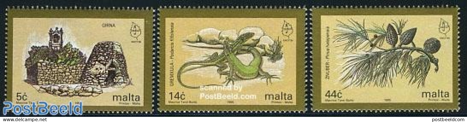 Malta 1995 European Nature Conservation 3v, Mint NH, History - Nature - Europa Hang-on Issues - Flowers & Plants - Rep.. - Europese Gedachte