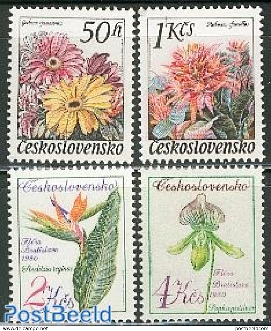 Czechoslovkia 1980 Flora Olmouc 1980 Exposition 4v, Mint NH, Nature - Flowers & Plants - Otros & Sin Clasificación