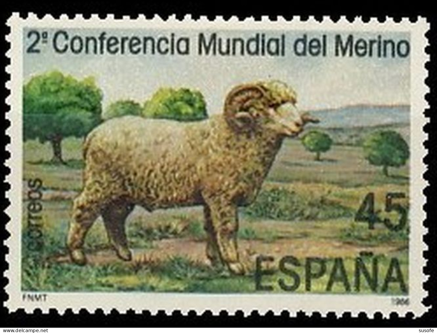 España 1986 Edifil 2839 Sello ** Conferencia Mundial Oveja Merina Michel 2716 Yvert 2450 Spain Stamp Timbre Espagne - Neufs