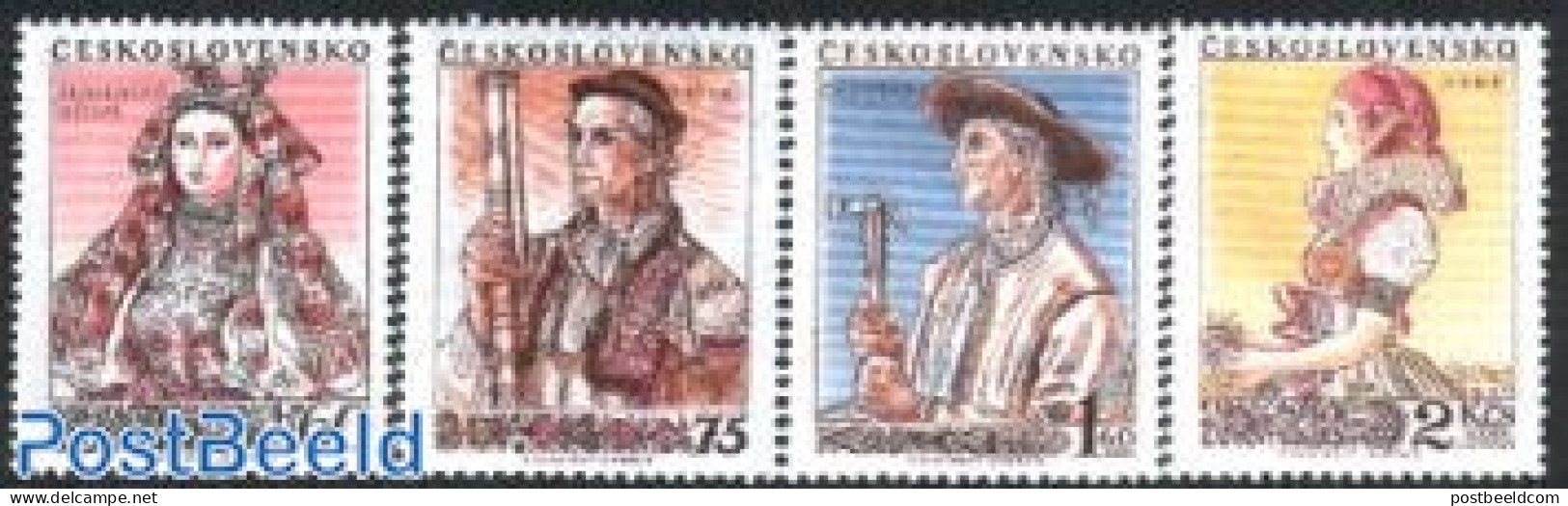 Czechoslovkia 1955 Costumes 4v, Mint NH, Various - Costumes - Sonstige & Ohne Zuordnung