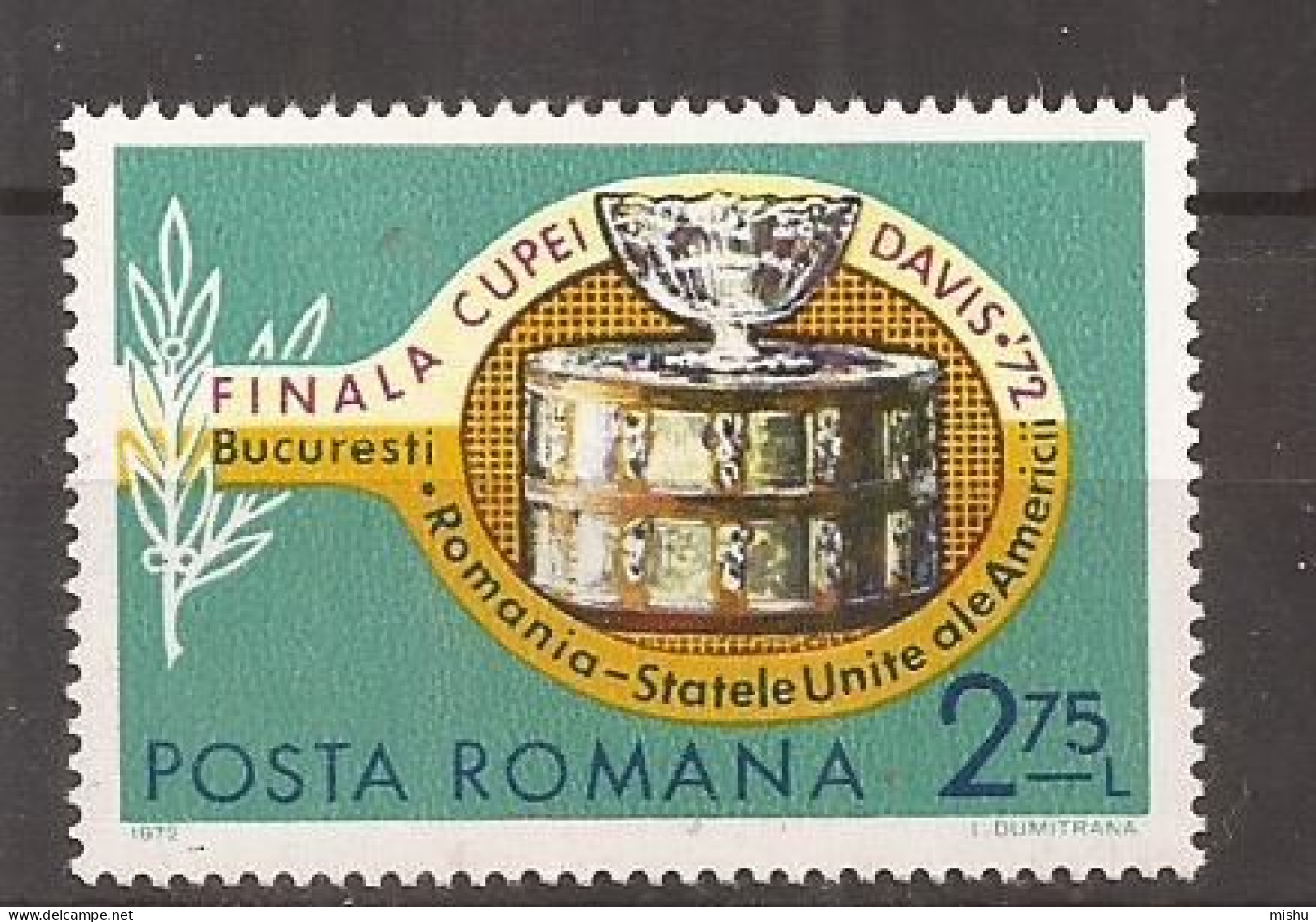 Romania-1972 - TENIS DE CAMP - Finala Cupei Davis, Timbru Nestampilat - Unused Stamps