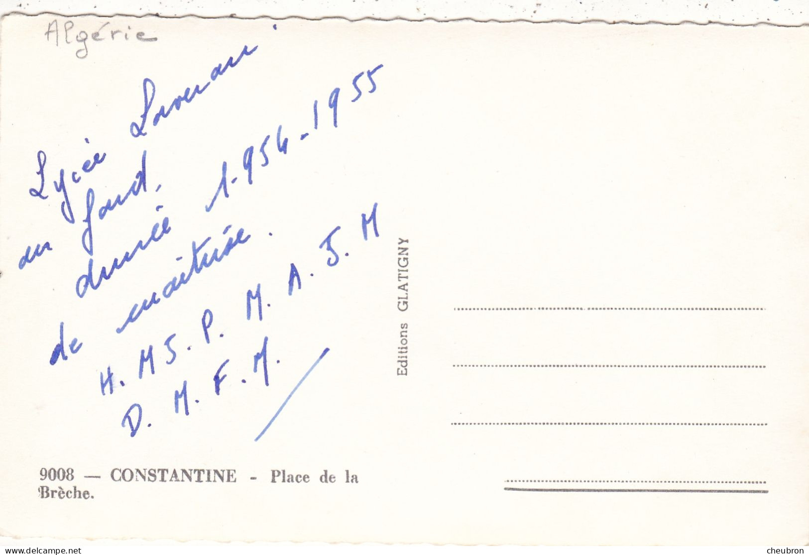 ALGERIE. CONSTANTINE . PLACE DE LA BRECHE. AU FOND LYCEE LASERAU.  ANNÉE 1954-1955 - Constantine