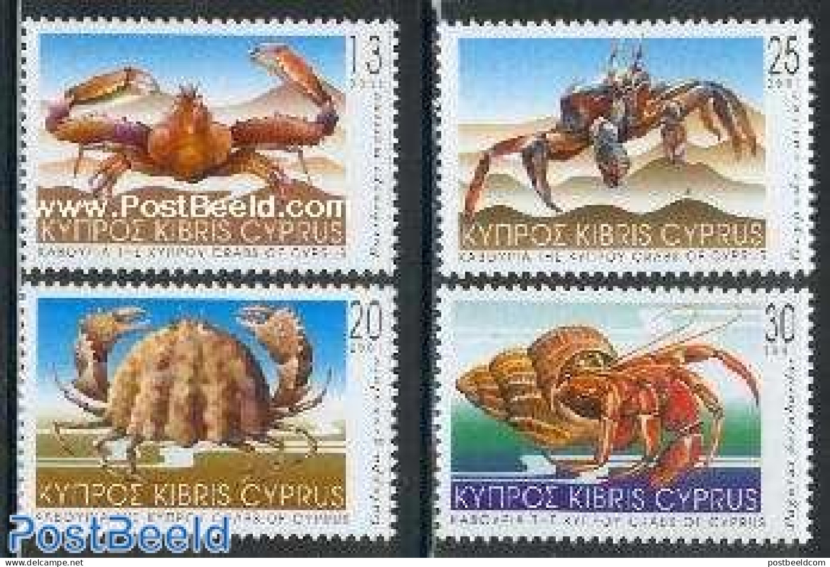 Cyprus 2001 Crabs 4v, Mint NH, Nature - Crabs And Lobsters - Neufs