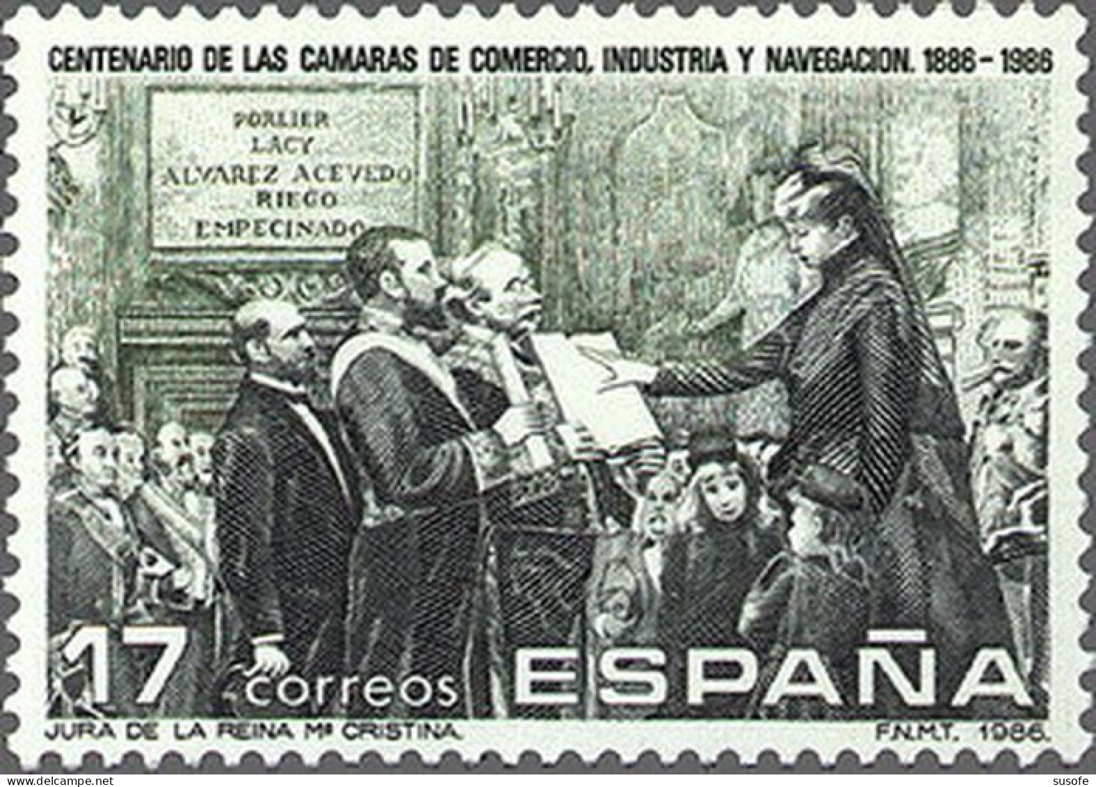 España 1986 Edifil 2845 Sello ** I Centenario De La Creación De Las Cámaras De Comercio, Industria Y Navegación Jura De - Nuovi
