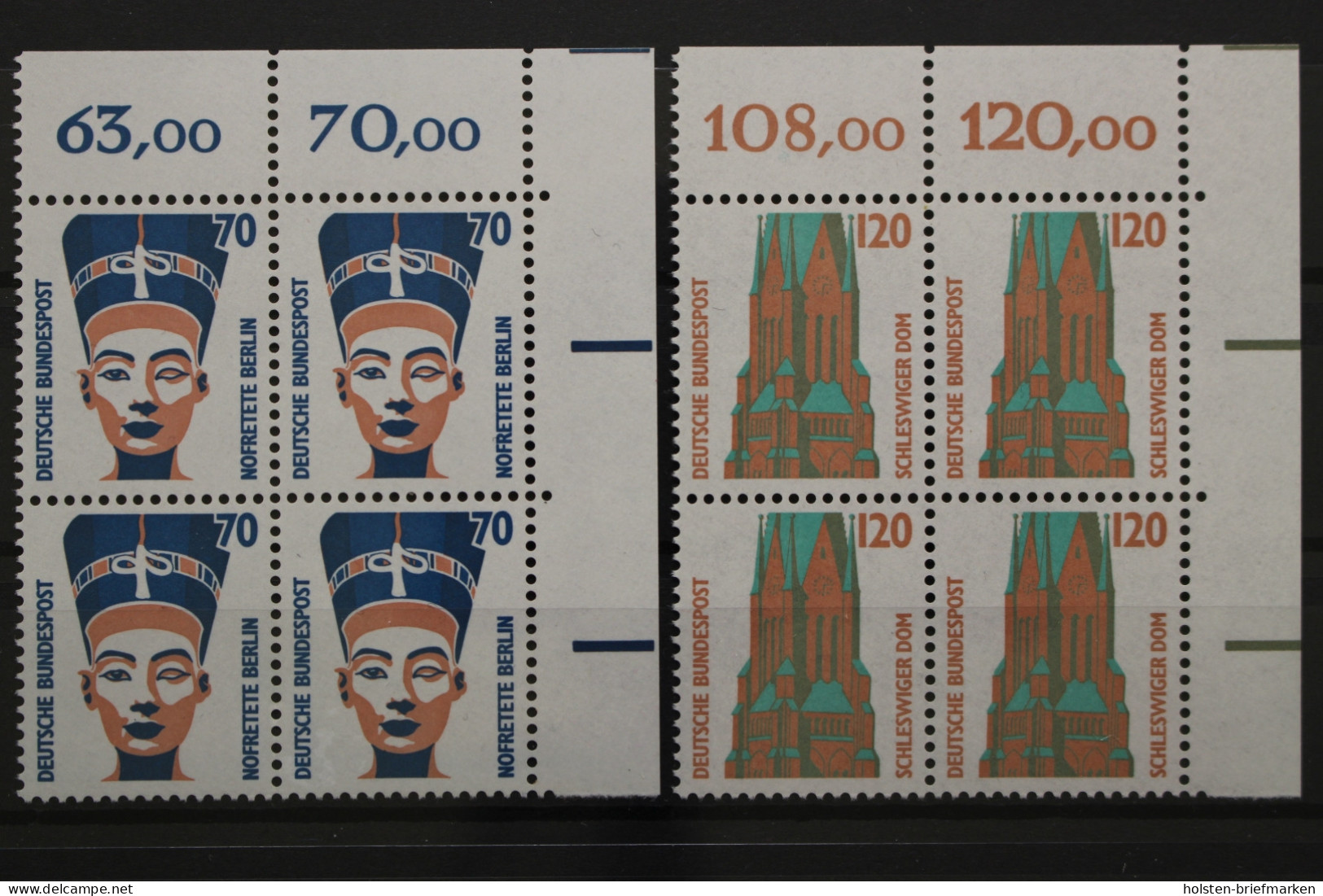 BRD, MiNr. 1374-1375 Viererblöcke, Ecken Re. Oben, Postfrisch - Unused Stamps