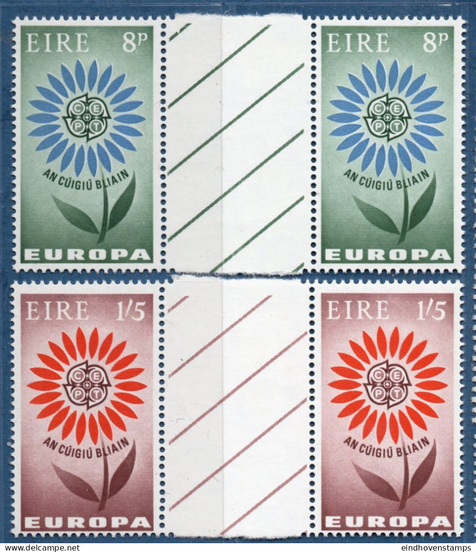 Eire 1964 Cept 2 Values Gutter Pairs, Ireland - 1964