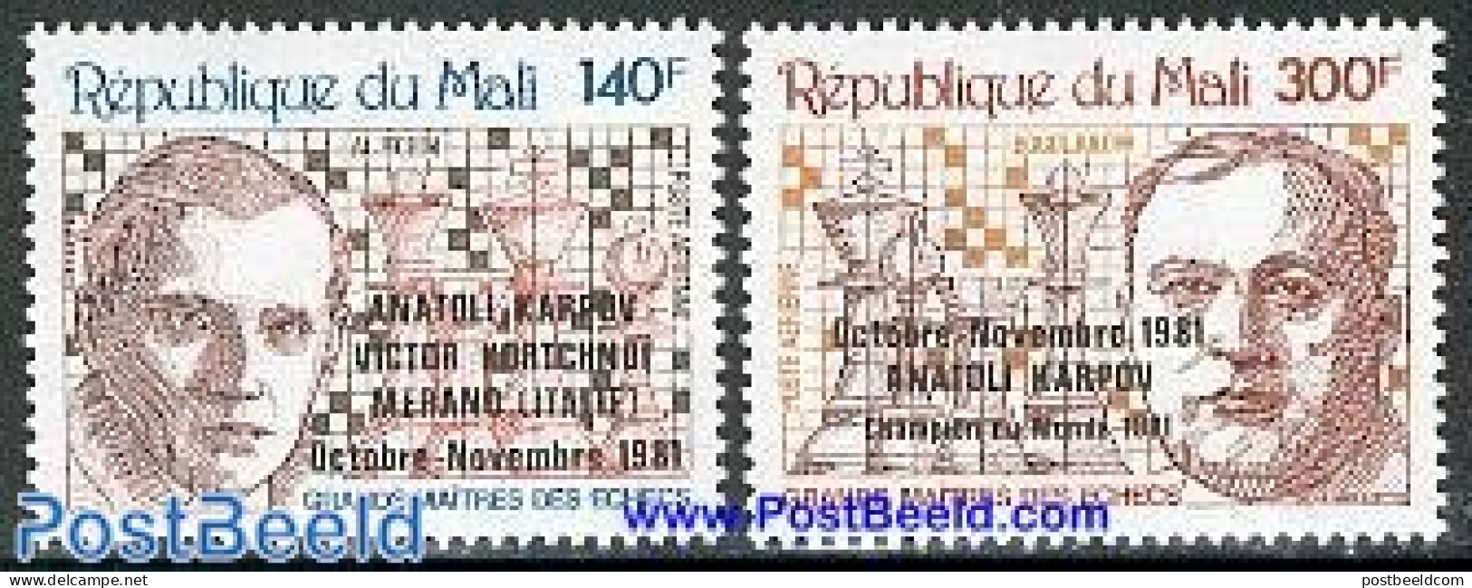 Mali 1981 Chess 2v, Mint NH, Sport - Chess - Echecs