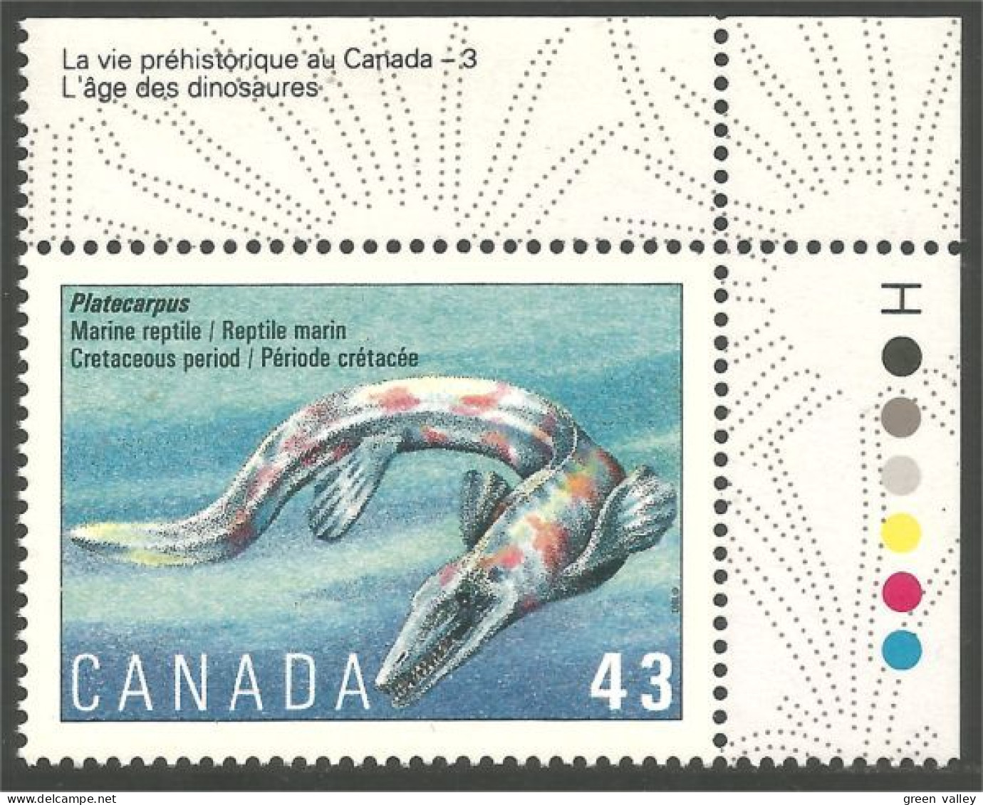 Canada Platecarpus Dinosaur MNH ** Neuf SC (C14-98hb) - Prehistorics