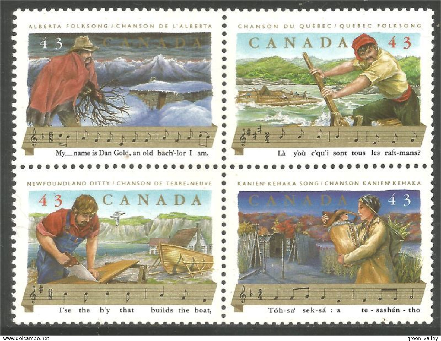 Canada Kanien Kehaka Song Music MNH ** Neuf SC (C14-94aa) - Unused Stamps