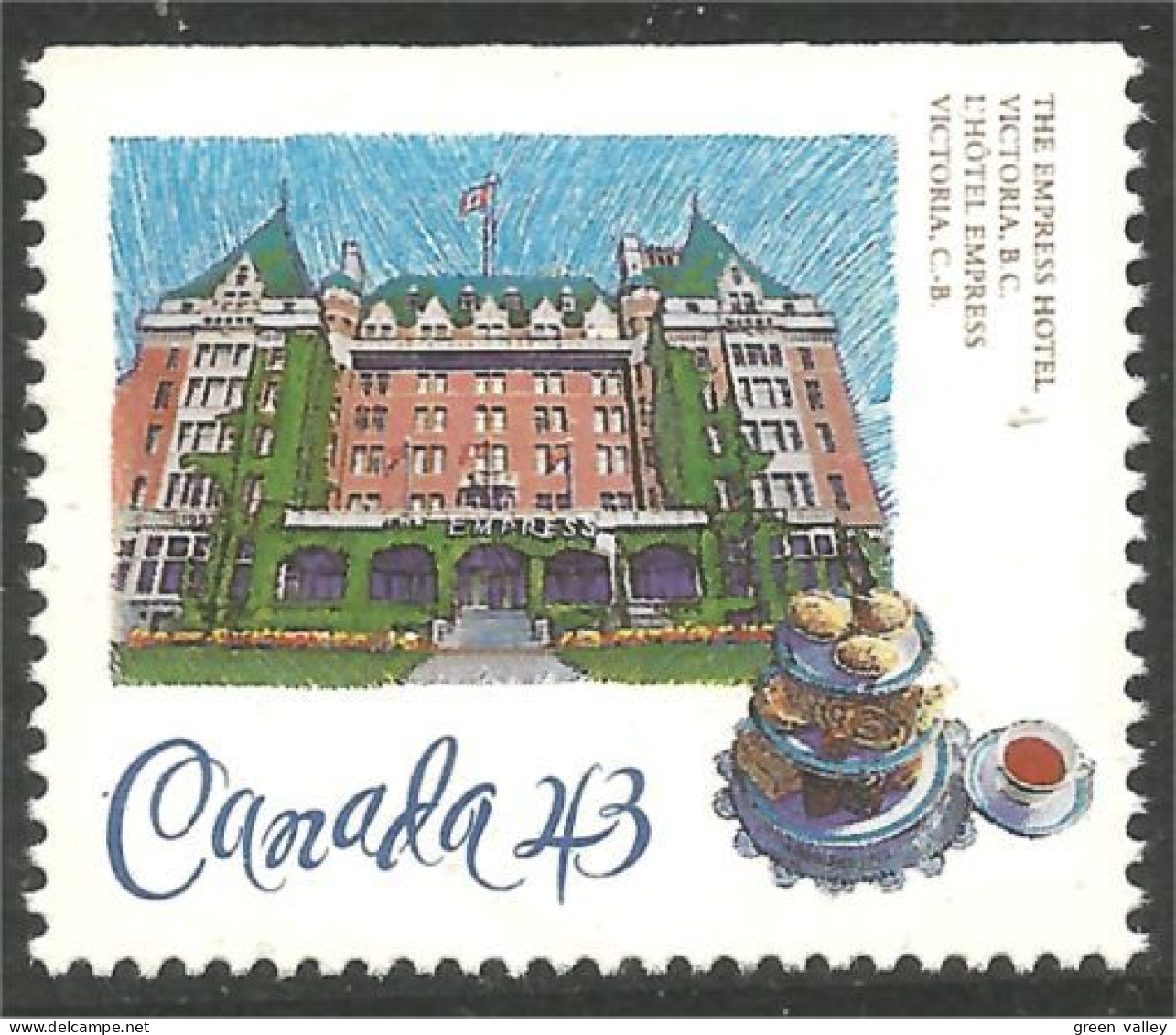 Canada CPR Empress Hotel Victoria BC Breakfast Café Coffee MNH ** Neuf SC (C14-67h) - Unused Stamps