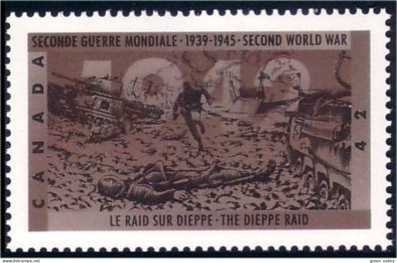 Canada Raid Sur Dieppe Raid MNH ** Neuf SC (C14-50b) - 2. Weltkrieg