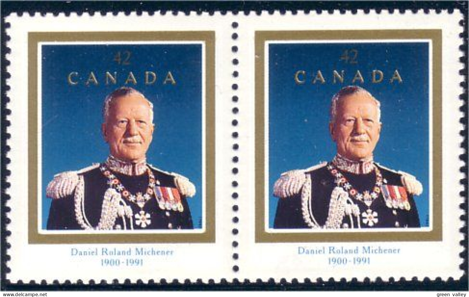 Canada Michener Pair Se-tenant Centre Feuille Sheet Center MNH ** Neuf SC (C14-47ii) - Unused Stamps