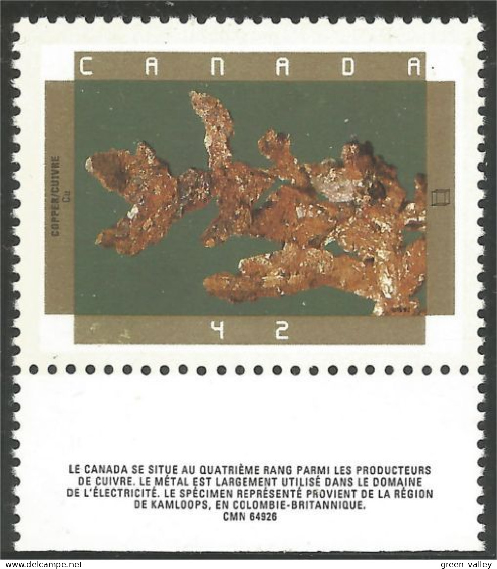 Canada Minerals Copper Cuivre MNH ** Neuf SC (C14-36bb) - Minerales