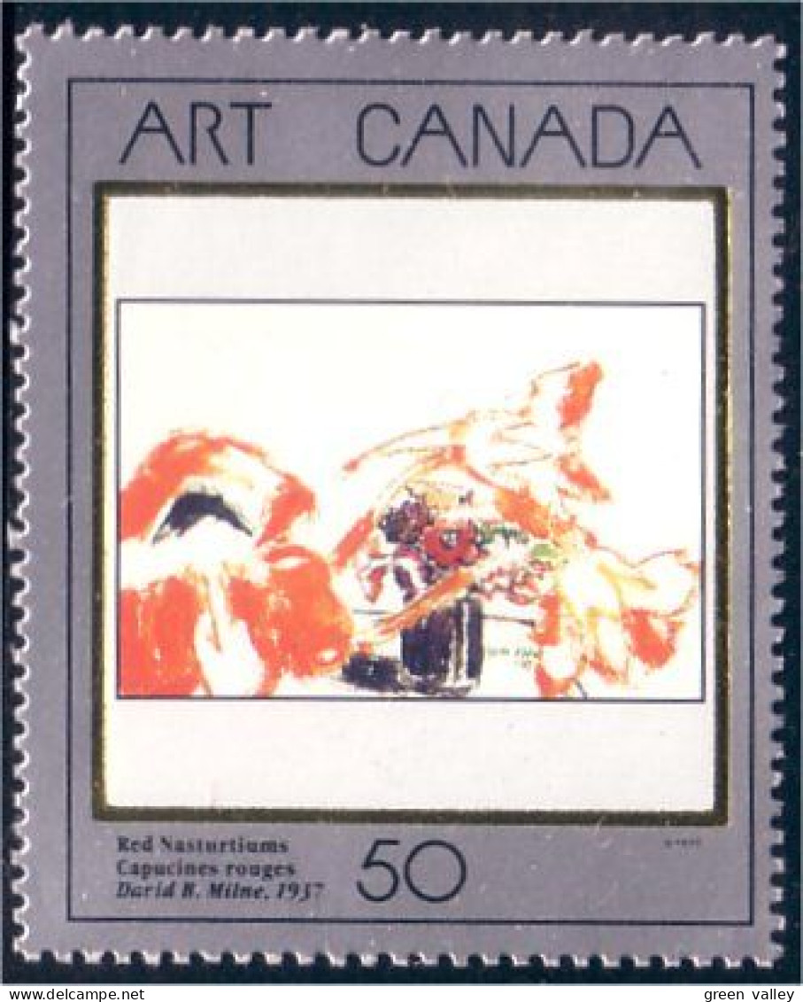 Canada Tableau Capucines Nasturtiums Painting MNH ** Neuf SC (C14-19a) - Neufs