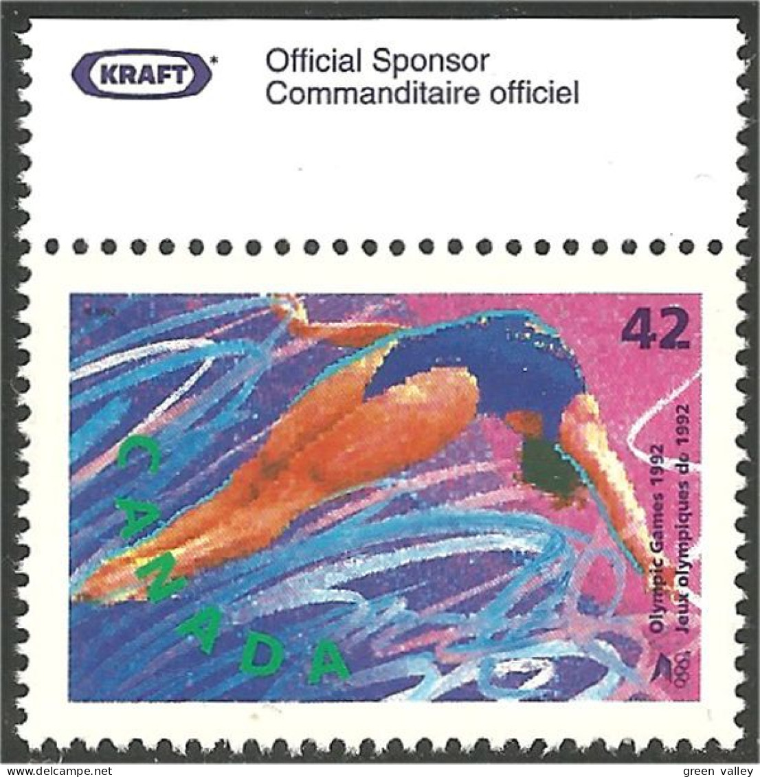 Canada Barcelone Diving Plongeon Commanditaire Officiel Kraft MNH ** Neuf SC (C14-16b) - Food