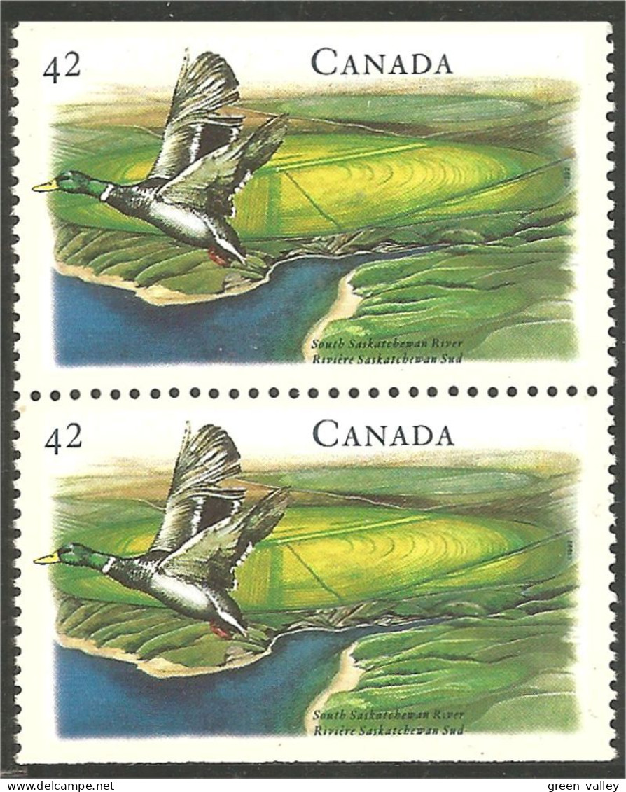 Canada Canard Duck Saskatchewan River Paire MNH ** Neuf SC (C14-12pr) - Unused Stamps