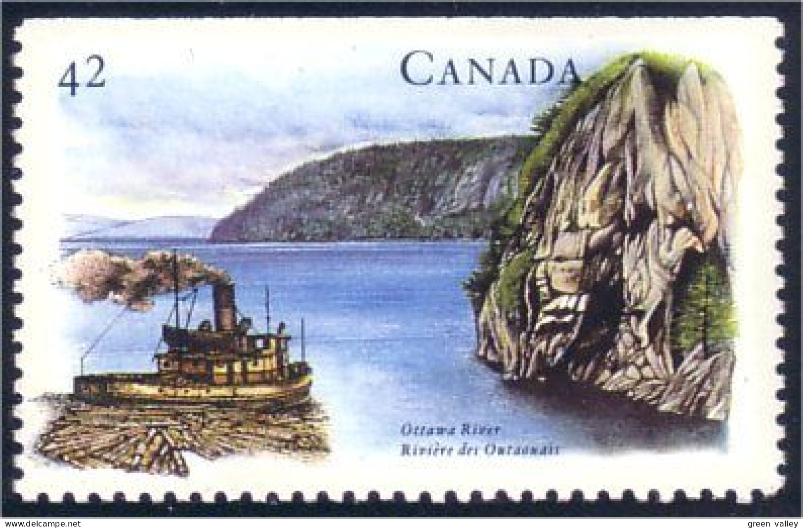 Canada Bois Wood Ottawa River Remorqueur Bateau Boat Ship Schiffe MNH ** Neuf SC (C14-10hc) - Ships