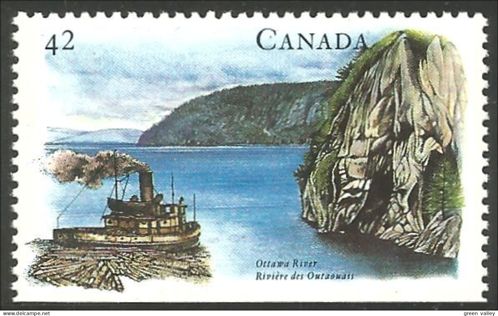 Canada Bois Wood Ottawa River Remorqueur Bateau Boat Ship Schiffe MNH ** Neuf SC (C14-10bc) - Ships