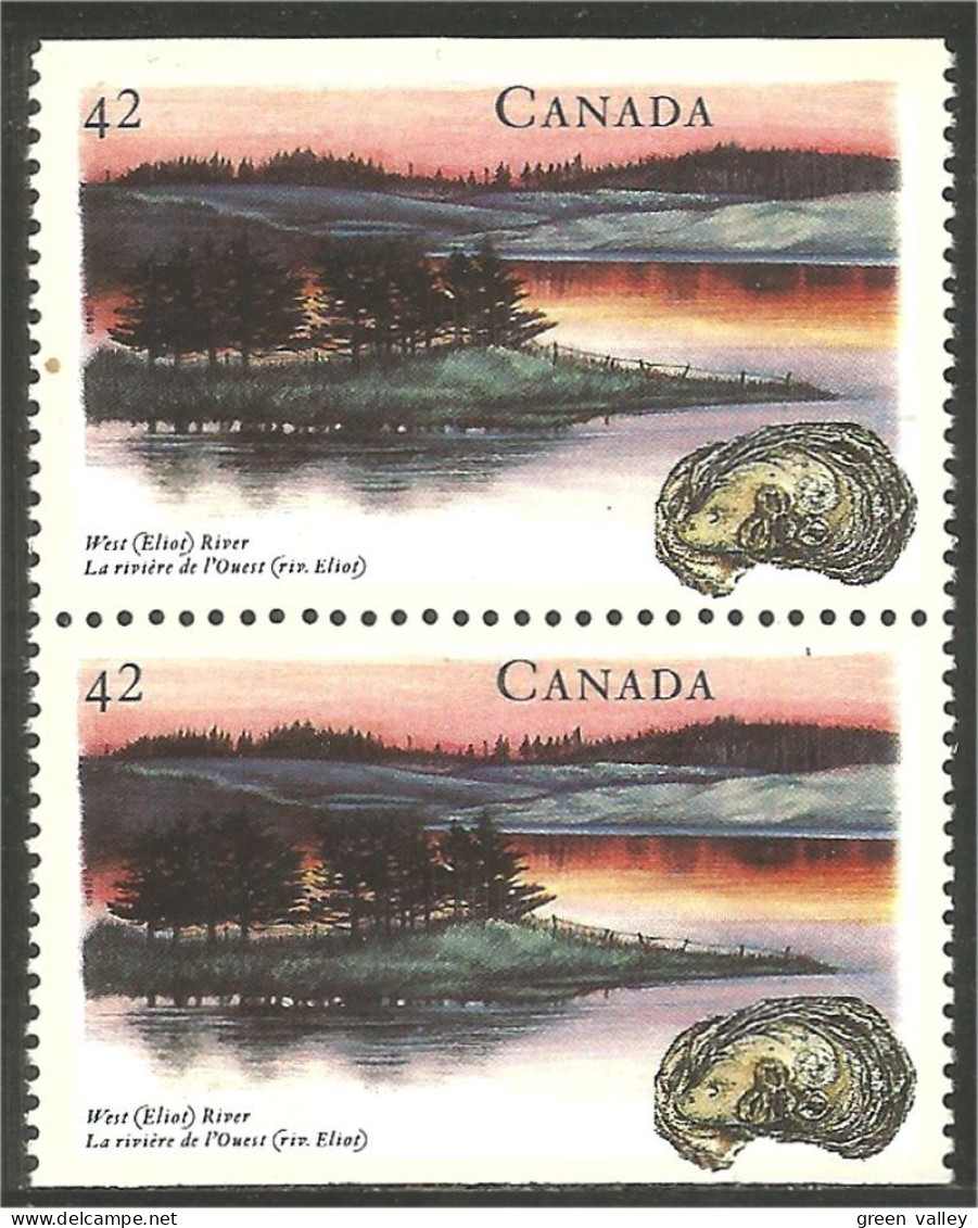 Canada Huitre Oyster Elboz River Paire MNH ** Neuf SC (C14-09pr) - Ongebruikt