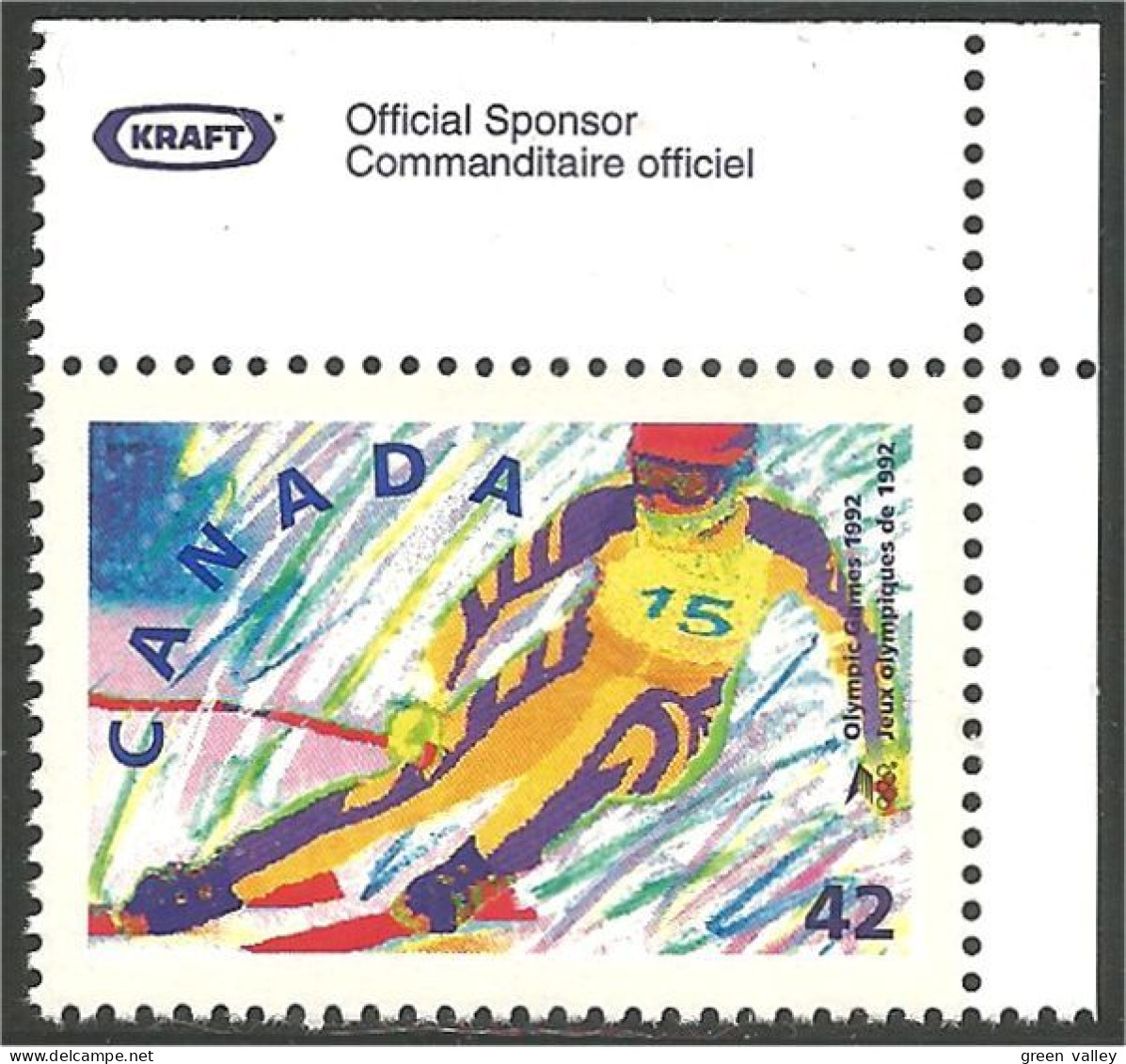 Canada Ski Slalom Albertville Commanditaire Officiel Kraft MNH ** Neuf SC (C14-03b) - Alimentation