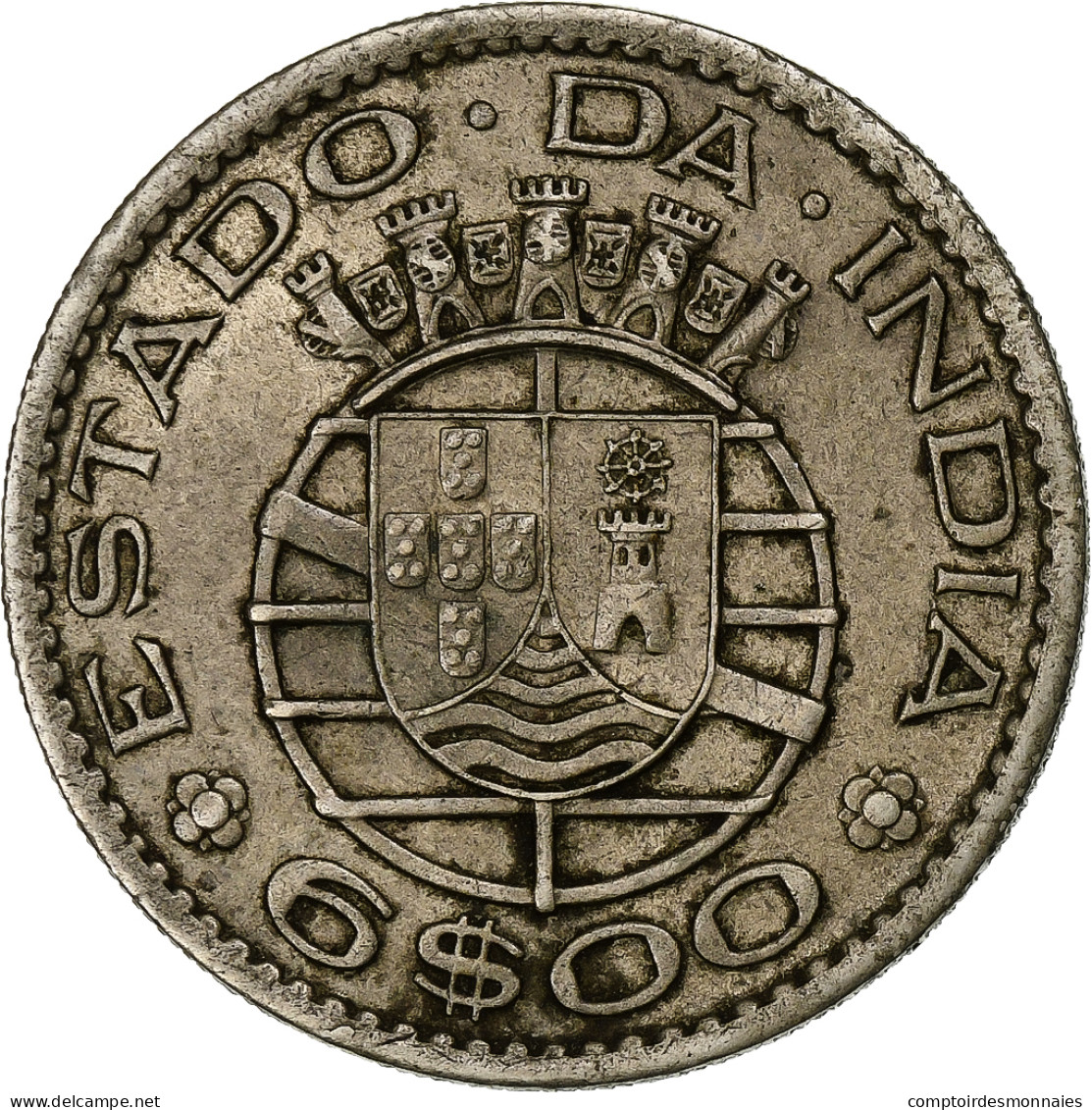 Inde Portugaise, 6 Escudos, 1959, Cupro-nickel, TTB, KM:35 - Portogallo