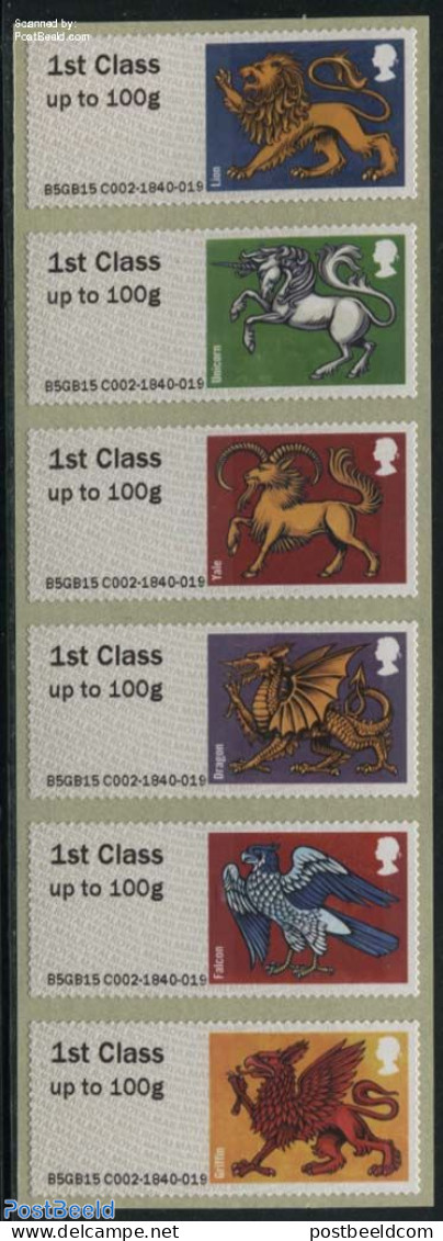 Great Britain 2015 Heraldic Beasts 6v S-a, Mint NH, History - Nature - Coat Of Arms - Animals (others & Mixed) - Birds.. - Nuovi