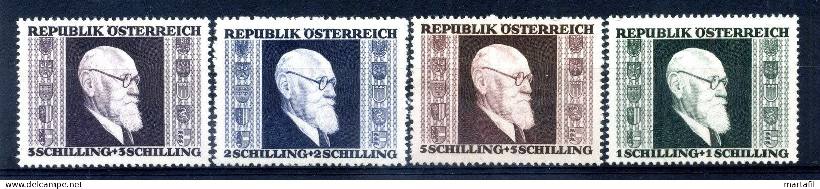 1946 AUSTRIA SET MNH ** 634/637 Karl Renner - Unused Stamps