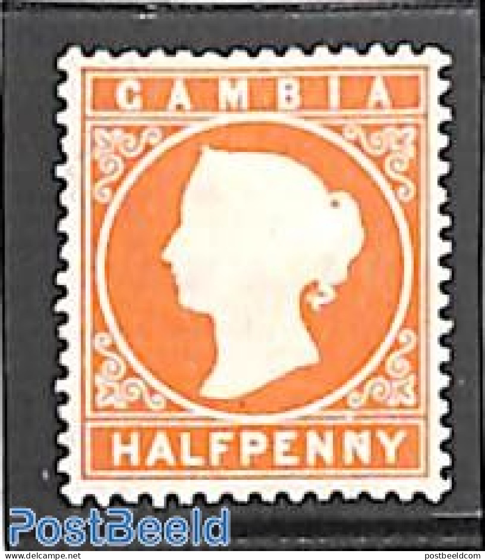 Gambia 1880 1/2d, WM Crown-CC, Stamp Out Of Set, Unused (hinged) - Gambia (...-1964)