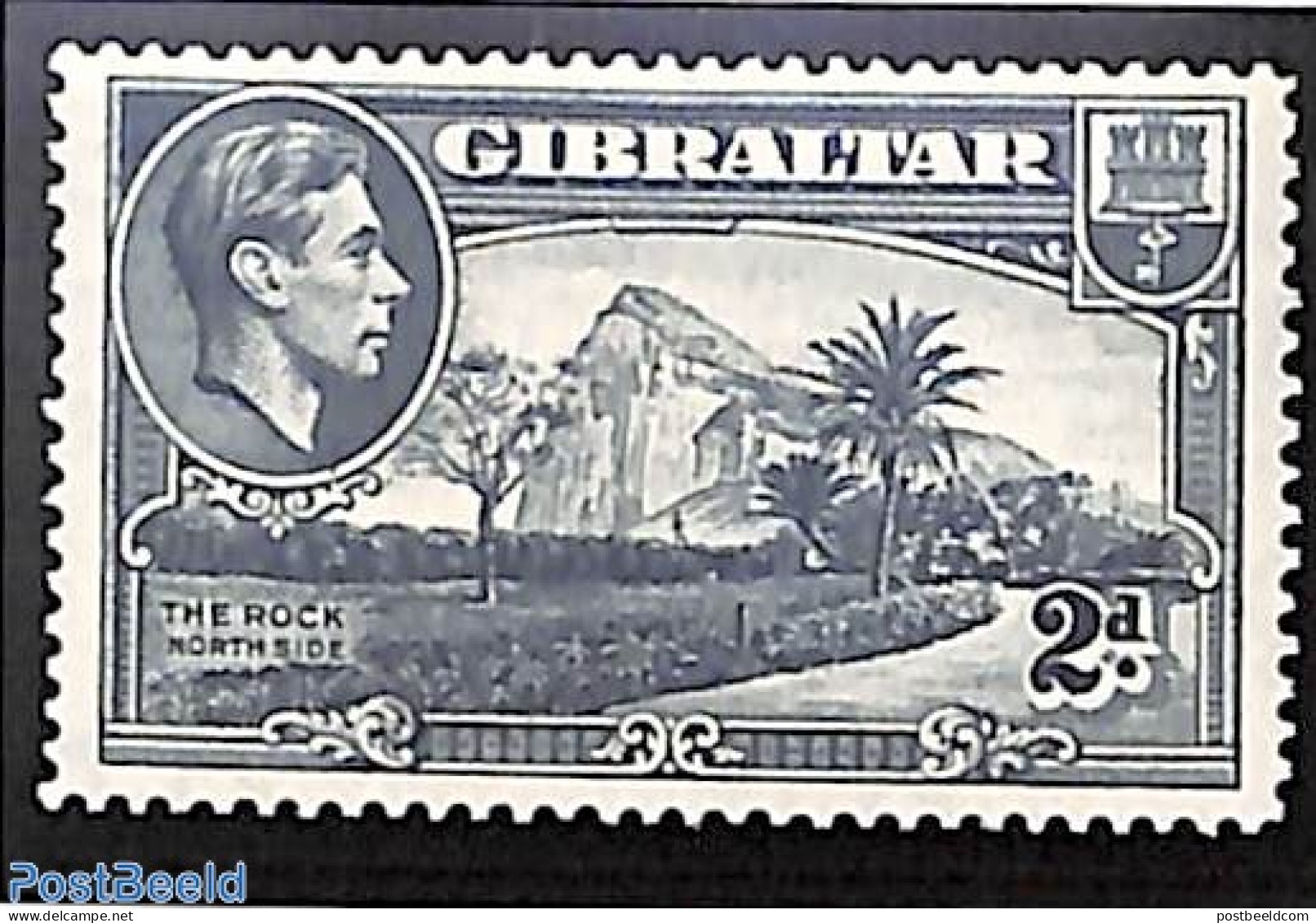 Gibraltar 1938 2p, Perf. 14, Stamp Out Of Set, Unused (hinged), Nature - Trees & Forests - Rotary, Club Leones