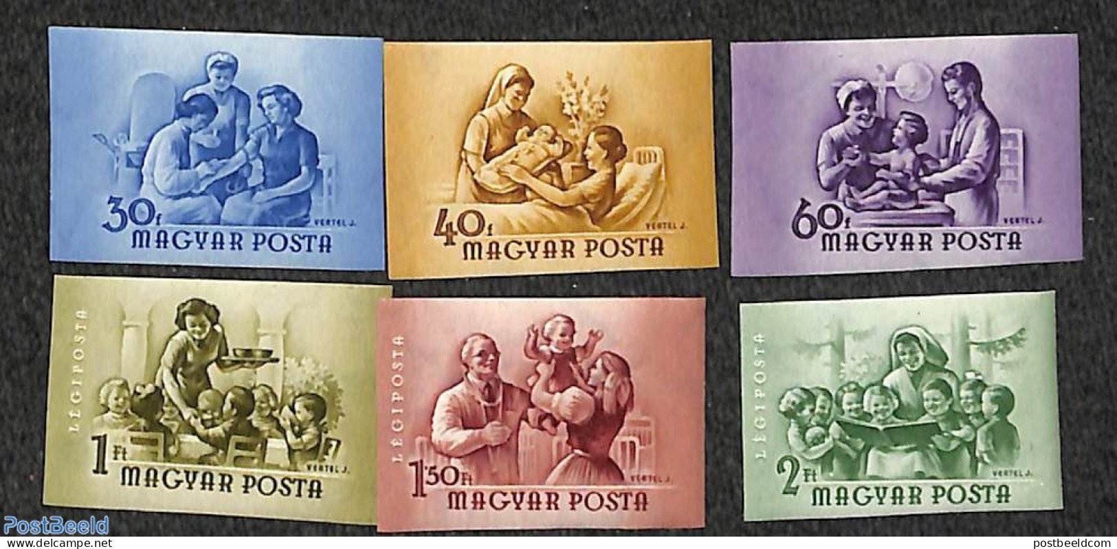 Hungary 1954 International Woman Day 6v, Imperforated, Mint NH, Health - History - Health - Women - Unused Stamps