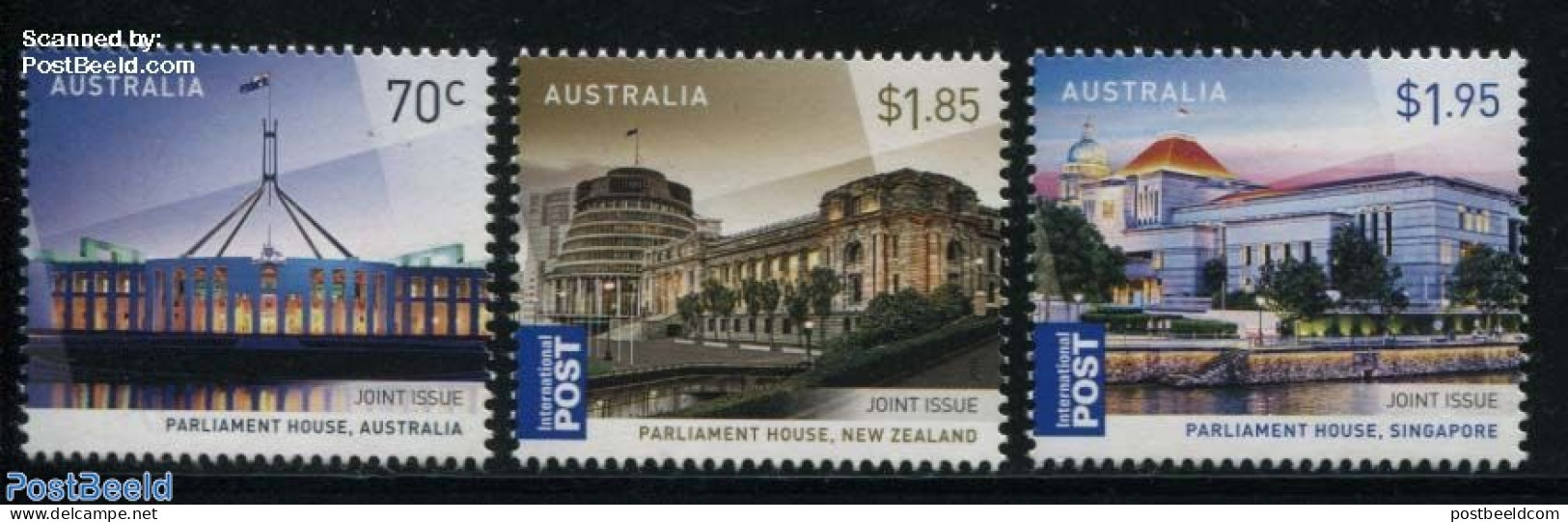 Australia 2015 Parliaments 3v, Joint Issue New Zealand, Singapore, Mint NH, Various - Joint Issues - Art - Architectur.. - Ungebraucht