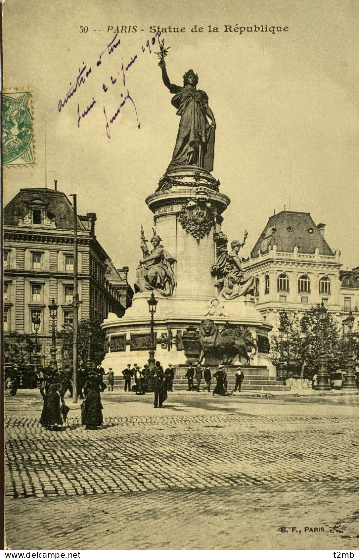 CPA PARIS - Statue De La République (n°50) - Estatuas