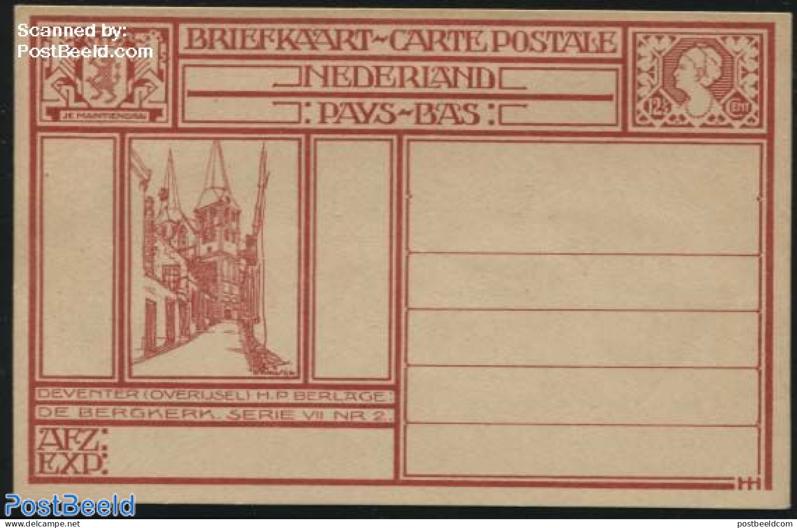 Netherlands 1924 Postcard 12.5c, Deventer, Unused Postal Stationary - Storia Postale