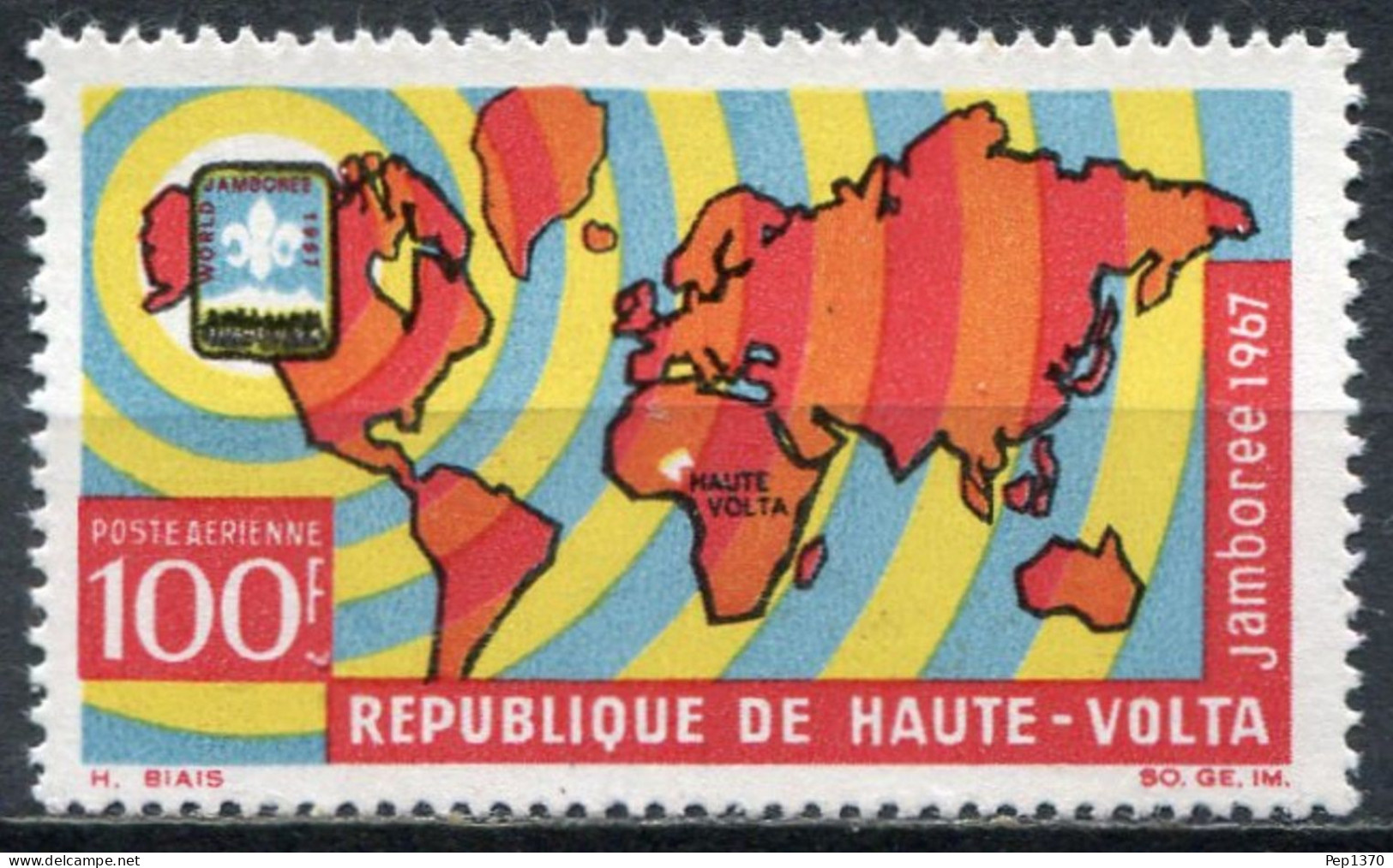 ALTO VOLTA 1967 - HAUTE VOLTA - WORLD JAMBOREE DE BOY SCOUTS - YVERT AEREO 41** - Unused Stamps