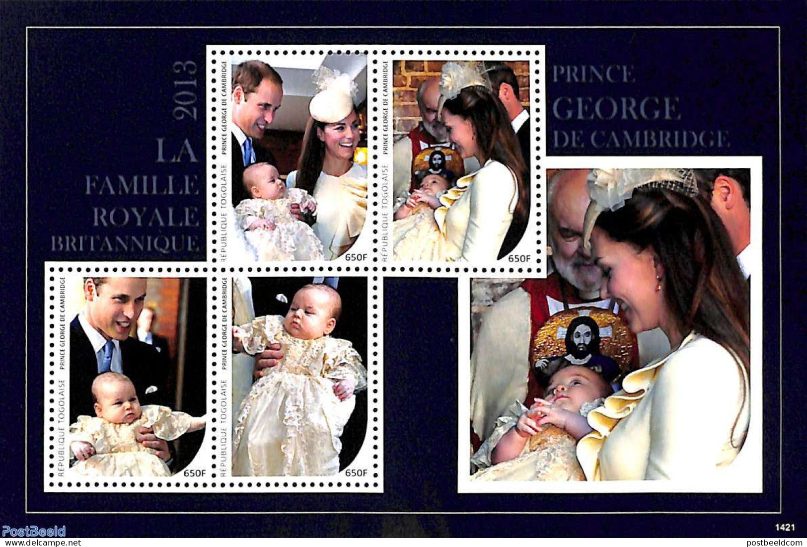 Togo 2014 Birth Of Prince George 4v M/s, Mint NH, History - Kings & Queens (Royalty) - Royalties, Royals