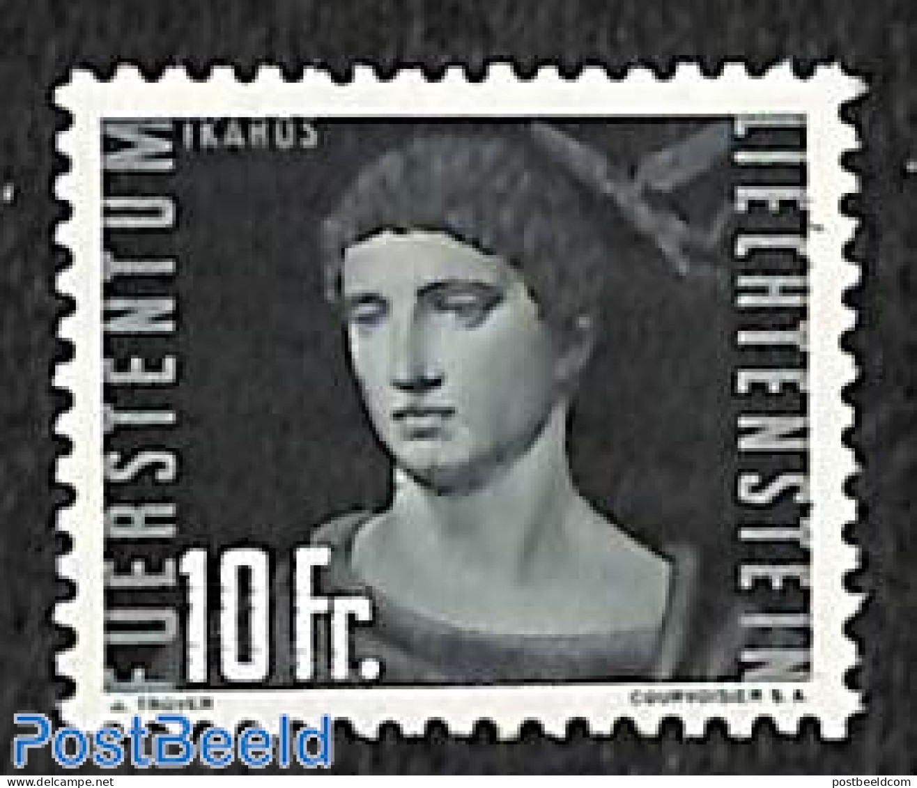 Liechtenstein 1948 10Fr, Stamp Out Of Set, Mint NH, Sport - Gliding - Ungebraucht