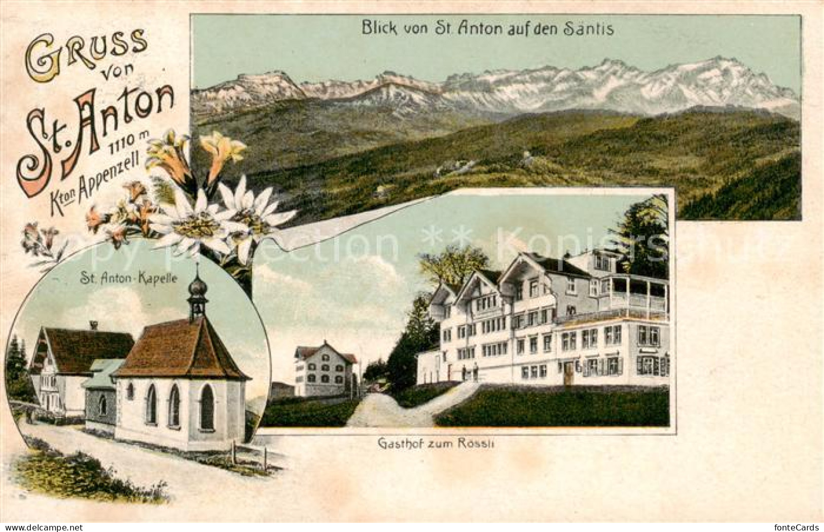 13794574 St Anton 1121m Gais IR Gasthof Zum Roessli - St. Anton Kapelle - Saenti - Autres & Non Classés