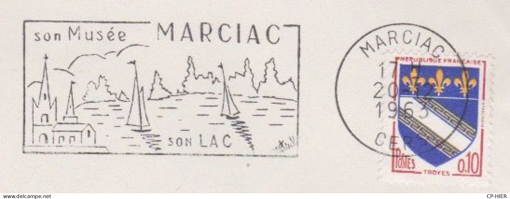 FRANCE - FLAMME  MARCIAC - SON MUSEE SON LAC - 1963 - - Oblitérations Mécaniques (flammes)