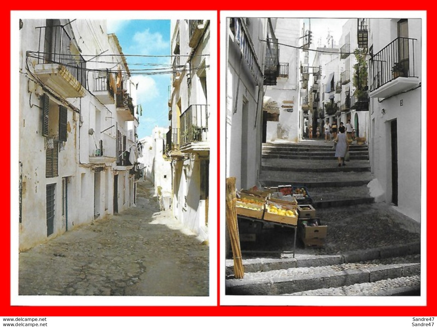 2 CPSM/gf EIVISSA (Espagne)  Carrer Tipic Dalt Vila / Ruelle De La Ville, Animé...H386 - Ibiza