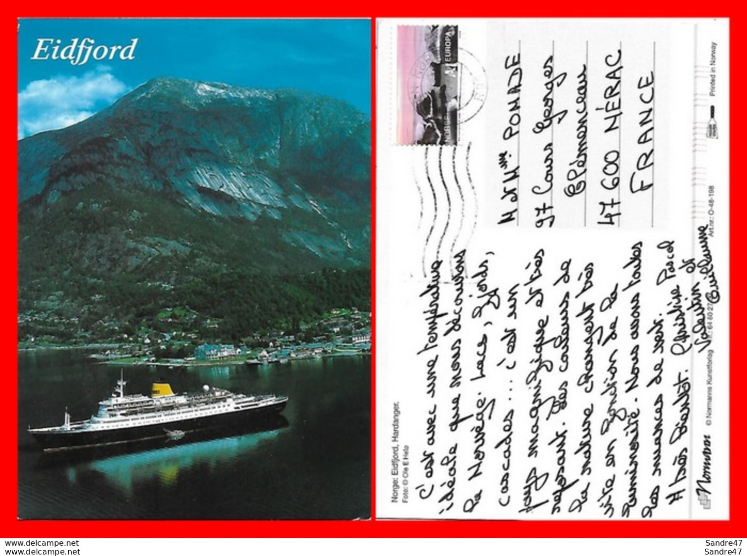 CPSM/gf  EIDFJORD (Norvège)  Hardanger, Paquebot...H362 - Norvège