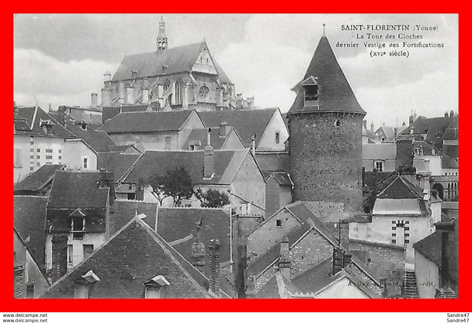 2 CPA (89)  SAINT-FLORENTIN.  Rue Basse Du Rempart, La Tour Et Le Prieuré / La Tour Des Cloches...H355 - Saint Florentin