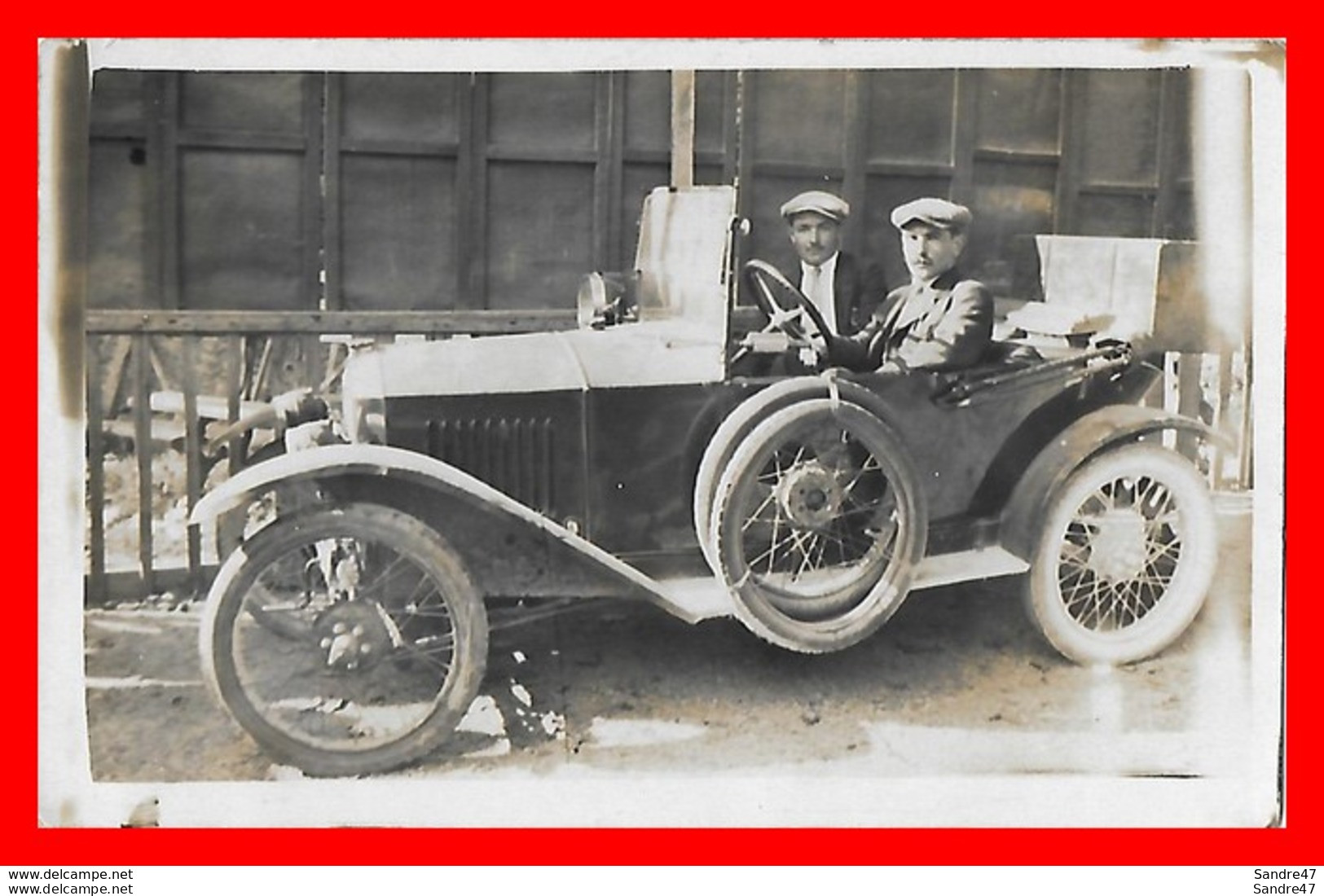 CPA AUTOMOBILE.Carte Photo Prise Au Maroc, Voiture Peugeot 161 Quadrilette 1921, Animé...H341 - Turismo