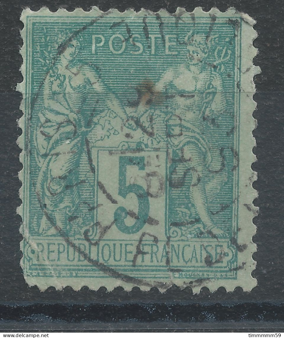 Lot N°82782   N°75, Oblitéré Cachet à Date De PARIS 5 "PL. DE LA REPUBLIQUE", Pli D'angle - 1876-1898 Sage (Tipo II)