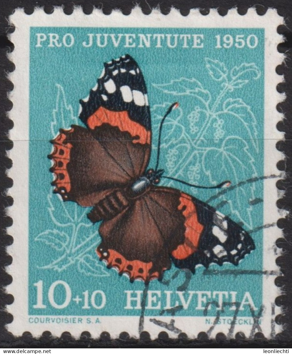 1950 Schweiz Pro Juventute ° Zum:CH J134,Yt:CH 503, Mi:CH 551, , Admiral , Schmetterling - Used Stamps
